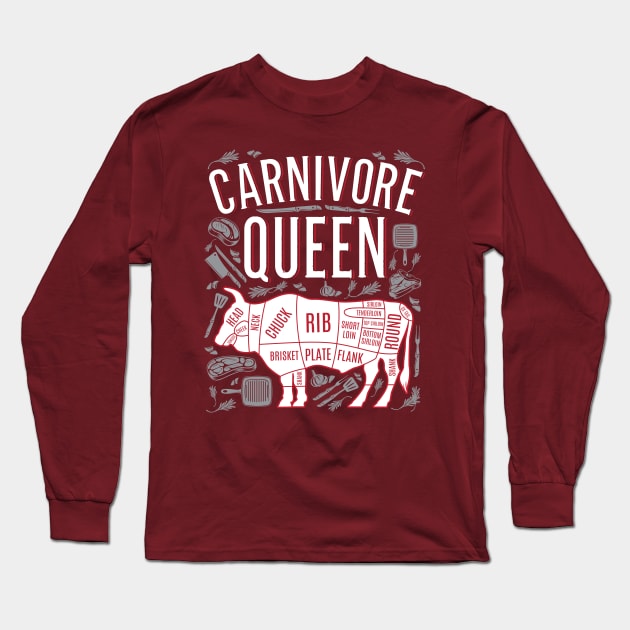 Carnivore Queen Long Sleeve T-Shirt by TheCraftyDrunkCo